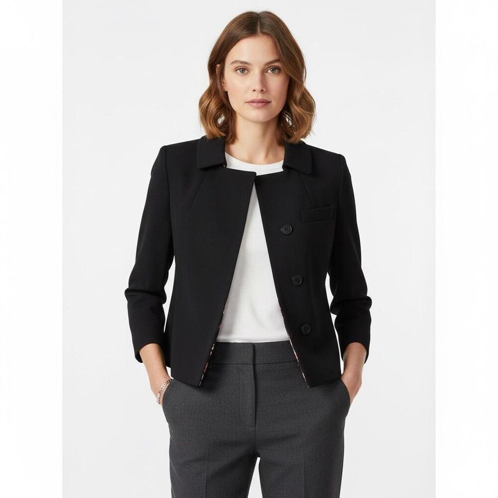 Talbots Black cropped blazer size 6P